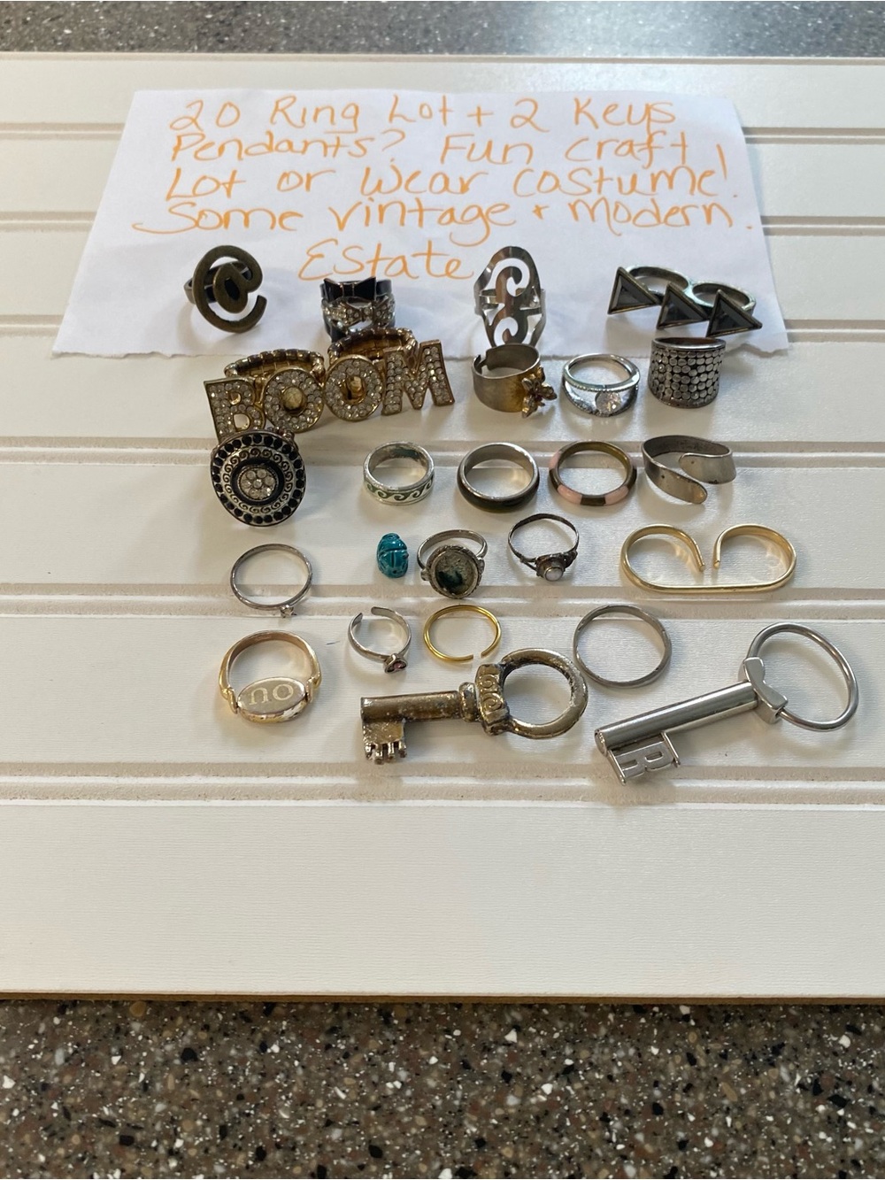 Mixed 20 vintage and modern Women’s Ring and Charm Lot - Silver & Gold Tones